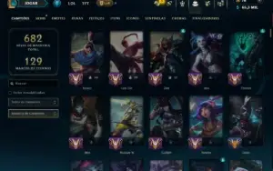 Prata 2 com TODOS os Champs e 132 Skins (Mais de 600 Jogos)