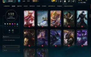 Prata 2 com TODOS os Champs e 132 Skins (Mais de 600 Jogos)