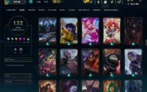 Prata 2 com TODOS os Champs e 132 Skins (Mais de 600 Jogos)