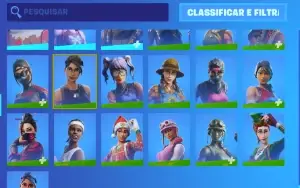 conta fortnite season 7, mais de 120 skins, todos os passes