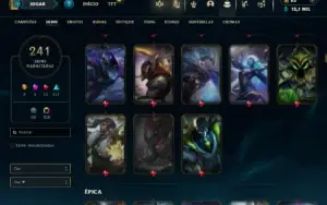 Ouro 4 com TODOS os champs e 241 Skins ( Nivel 623 )