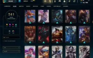 Ouro 4 com TODOS os champs e 241 Skins ( Nivel 623 )