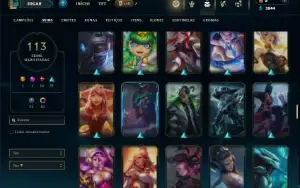 Unranked com 120 Champs e 113 Skins ( SUP / ADC )
