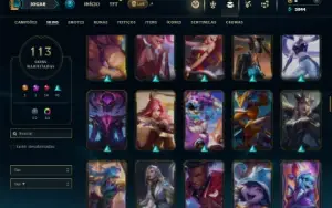 Unranked com 120 Champs e 113 Skins ( SUP / ADC )