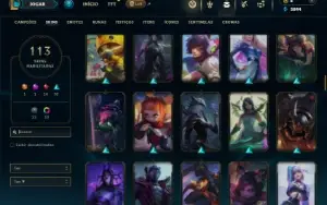 Unranked com 120 Champs e 113 Skins ( SUP / ADC )