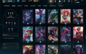 Unranked com 120 Champs e 113 Skins ( SUP / ADC )