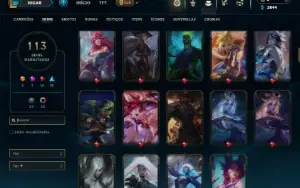 Unranked com 120 Champs e 113 Skins ( SUP / ADC )