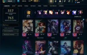 Unranked com 120 Champs e 113 Skins ( SUP / ADC )
