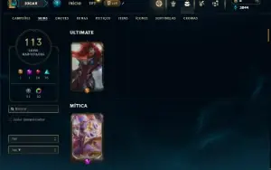 Unranked com 120 Champs e 113 Skins ( SUP / ADC )