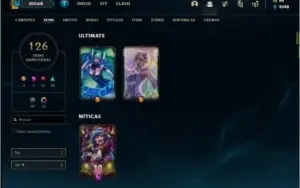 Conta ouro 4 com 134 champs e 126 skins (4 vitoriosas)