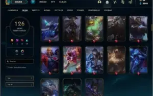 Conta ouro 4 com 134 champs e 126 skins (4 vitoriosas)