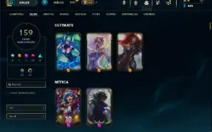 Prata 4 com TODOS os champs e 159 Skins ( Nivel 738 )