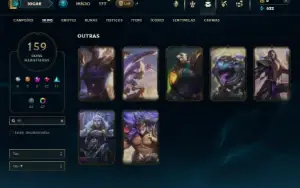 Prata 4 com TODOS os champs e 159 Skins ( Nivel 738 )