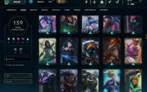 Prata 4 com TODOS os champs e 159 Skins ( Nivel 738 )
