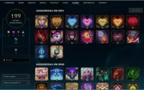 Conta league of legends, level 248, 255 skins