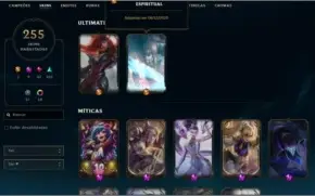 Conta league of legends, level 248, 255 skins