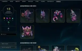 Conta league of legends, level 248, 255 skins