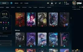 Conta LOL Platina 138 champs, 28k de essência azul,213 skins