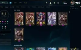 Conta LOL Platina 138 champs, 28k de essência azul,213 skins