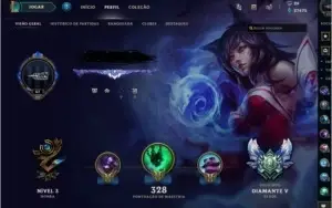 CONTA DIAMANTE V ( LOL ) COMPLETA COM  RARAS SKINS