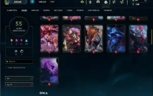 Unranked com 60 Champs e 55 Skins + 2 Prestigios