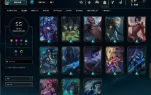 Unranked com 60 Champs e 55 Skins + 2 Prestigios