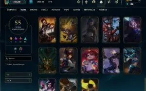 Unranked com 60 Champs e 55 Skins + 2 Prestigios