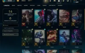 Platina 1 com 22 Champs e 7 Skins + 1 Fragmento