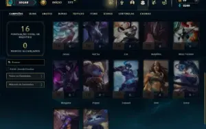 Platina 1 com 22 Champs e 7 Skins + 1 Fragmento
