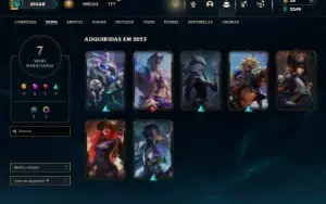 Platina 1 com 22 Champs e 7 Skins + 1 Fragmento
