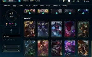 Conta bronze 2 com 35 Champs e 23 Skins + 1500 RP