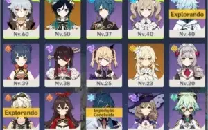 Genshin Impact - Conta com 15 Personagens AR30 + Benção