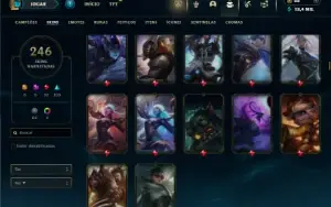 Unranked com 150 Champs e 246 Skins ( SUP / JG )