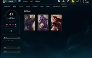 Conta prata 4 com 47 Skins e 84 Champs