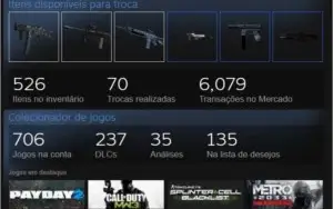 Conta Steam Nível 136 com mais de 700 jogos