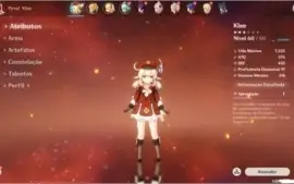 CONTA GENSHI IMPACT AR 32 KLEE É JEAN