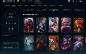 Conta Lol Gold 5, 108 Champions, 80 Skins (4 Vitoriosa)