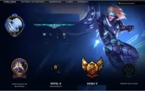 CONTA LV57 COM BORDA DE PLATINA [70 CAMPEÕES E 34 SKINS]