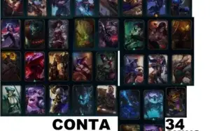 CONTA LV57 COM BORDA DE PLATINA [70 CAMPEÕES E 34 SKINS]