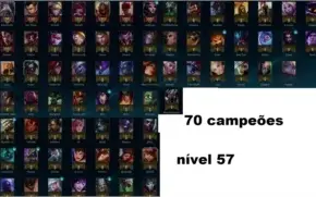 CONTA LV57 COM BORDA DE PLATINA [70 CAMPEÕES E 34 SKINS]