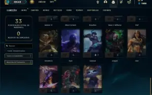 Esmeralda 1 com 43 Champs e 7 Skins + 9 Fragmentos