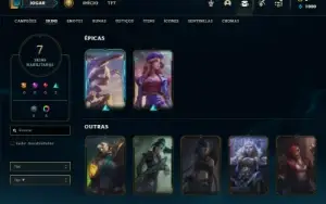 Esmeralda 1 com 43 Champs e 7 Skins + 9 Fragmentos