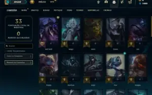 Esmeralda 1 com 43 Champs e 7 Skins + 9 Fragmentos