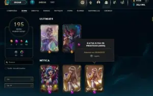 Platina 1 com TODOS os champs e 195 Skins ( Nivel 684 )