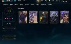 Platina 1 com TODOS os champs e 195 Skins ( Nivel 684 )