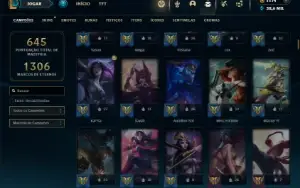 Platina 1 com TODOS os champs e 195 Skins ( Nivel 684 )