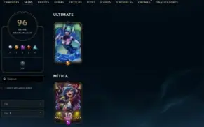 Conta LOL Full Acesso - 116 Champs e 96 Skins Sentinela RIOT