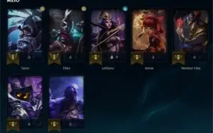 Conta LOL ouro 2 (platina 4 flex) 57% WinRate 9 Skins Lindas
