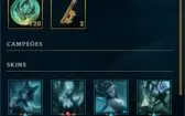 Conta LOL ouro 2 (platina 4 flex) 57% WinRate 9 Skins Lindas