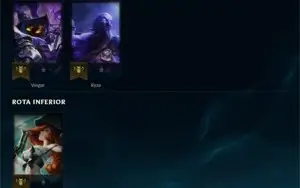 Conta LOL ouro 2 (platina 4 flex) 57% WinRate 9 Skins Lindas